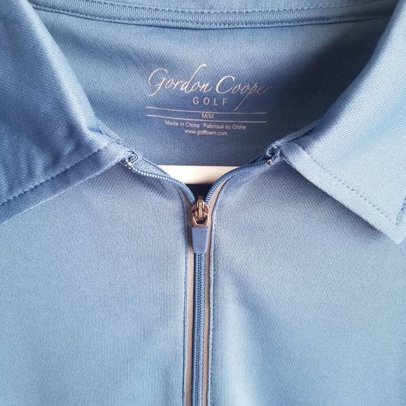BABY BLUE MENS MEDIUM GORDON COOPER GOLF Z… - Picture 2 of 3